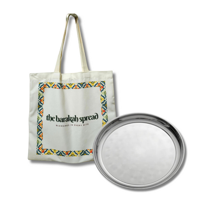 The Barakah Spread Bundle - Stainless Steel Tray + Tote Bag + Nik Mat Plus
