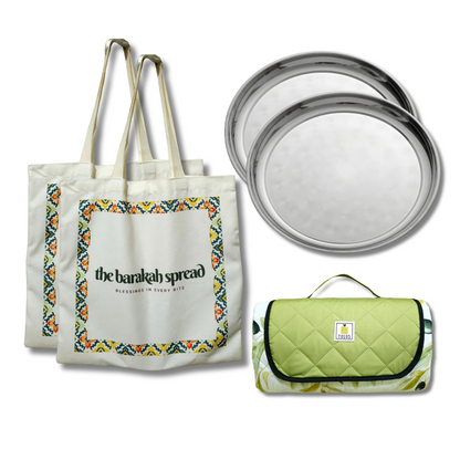 The Barakah Spread Bundle - Stainless Steel Tray + Tote Bag + Nik Mat Plus