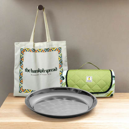 The Barakah Spread Bundle - Stainless Steel Tray + Tote Bag + Nik Mat Plus